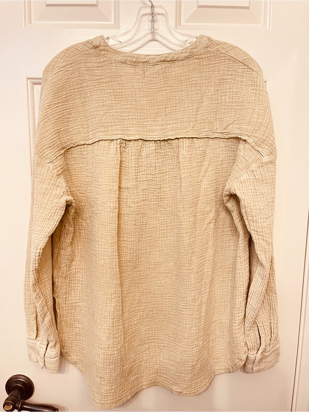 Dokotoo Women's Lightweight Button Henley Top - Cream - Picture 4 of 6